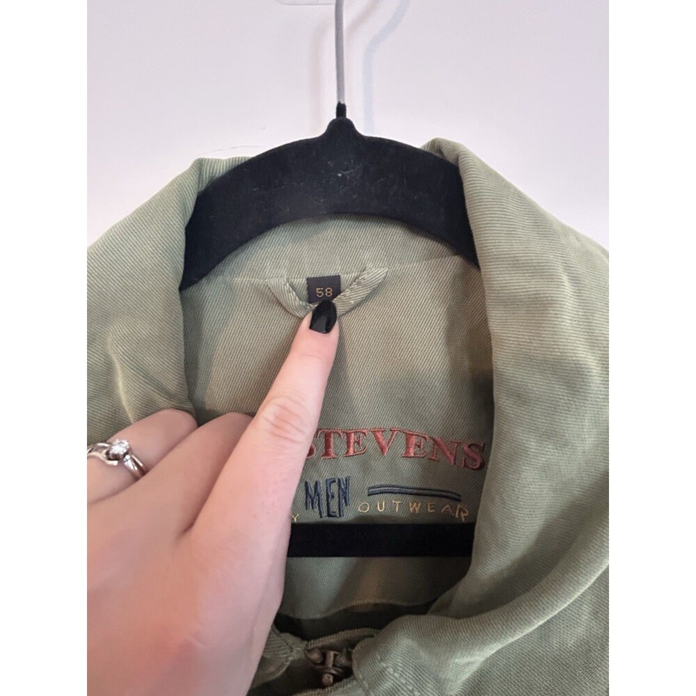 Vintage John Steven's Men's Quality Outwear Bomber Jacket Green SZ 58 L Gorpcore - Picture 13 of 16